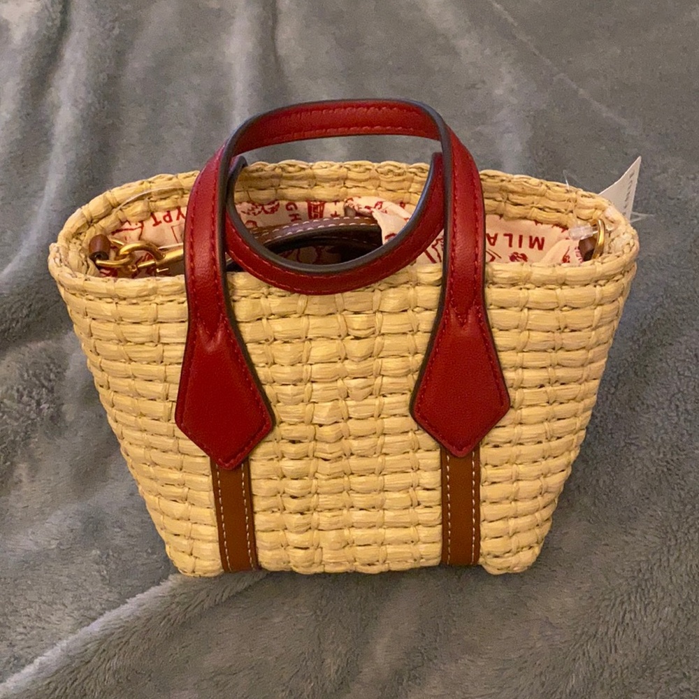 Tory Burch Perry Straw Nano Tote